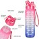 bottlebottle BOTTLE BOTTLE 32 oz Motivational Water Bottle with Time Marker- Sports Water Bottle with Spray Mist Leakproof Drink Water Bottle for Office Gym Running Biking Workout Outdoor Sport(Red Bl