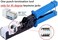 Tedgetal Termination Tool 45 Degree RJ45 Keystone Jack Speed Crimping Tool for Cat5e Cat6 4-Pair Keystone Jacks.