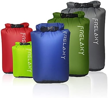 Frelaxy Waterproof Dry Sack 5 Pack (3L,5L,10L,15L,20L, Ultralight Dry Bags, Outdoor Sack Keeps Gear Dry for Hiking, Backpacking, Kayaking, Camping, Swimming, Boating.