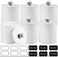 SheeChung 6 Pack Qtip Dispenser Apothecary Jars Bathroom with Labels - Qtip Holder Storage Canister Clear Plastic Acrylic Jar for Cotton Ball,Cotton Swab,Cotton Rounds,Floss Picks, Hair Clips (White.
