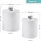 SheeChung 6 Pack Qtip Dispenser Apothecary Jars Bathroom with Labels - Qtip Holder Storage Canister Clear Plastic Acrylic Jar for Cotton Ball,Cotton Swab,Cotton Rounds,Floss Picks, Hair Clips (White.