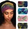 Aceorna Wide Headbands Stretch Turban Knotted Hairbands Elastic Yoga Workout Sweatband Running Sport Head Scarf Large African Head Wraps for Women 4 Pcs (Set A.
