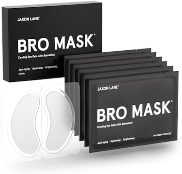 JAXON LANE BRO MASK Under Eye Gel Pads: Cooling Eye Patches for Dark Circles and PuffinessAnti Aging Hydrogel Eye Patch Set w/ Bakuchiol, Green Tea, Hyaluronic Acid, Caffeine, Niacinamide/Vitamin B3 -