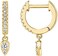 PAVOI 14K Gold Plated S925 Sterling Silver Post Lightweight Drop/Dangle Huggie Earrings for WomenBezel Set Solitaire CZDainty Earrings.