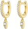 PAVOI 14K Gold Plated S925 Sterling Silver Post Lightweight Drop/Dangle Huggie Earrings for WomenBezel Set Solitaire CZDainty Earrings.