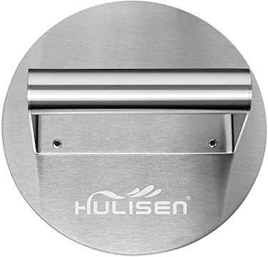 HULISEN Stainless Steel Burger Press, 6. 2 inch Round Burger Smasher, Professional Griddle Accessories Kit, Grill Press Perfect for Flat Top Griddle Grill Cooking.