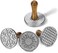 HULISEN Cookie Stamps Set of 4, Metal Cookie Press Mold with Wooden Handle, Decorating Supplies for DIY Baking, Cake, Pastry, Easy to Use, Gift Package.