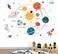 LOMILY Outer Space Planet Wall Decals Kids, Nursery Wall Stickers,Cute Solar System Educational Wall Stickers for Daycare,Playroom,Babyroom,Classroom,School.