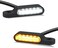 NTHREEAUTO Handlebar LED Turn Signals Mini Motorcycle Blinkers Front Running Light Universal Compatible with Harley Sportster Dyna Honda Shadow Kawasaki Vulcan Yamaha V-Star Road Star.