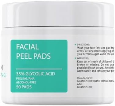 YAFUSIPE Glycolic Acid Pads 35% AHA Facial Resurfacing Pads with Vitamins B5, CE, Green Tea, Exfoliating Face Wipes Peel Pads for Fine LinesWrinkles Brightening Exfoliant Pads for Face.