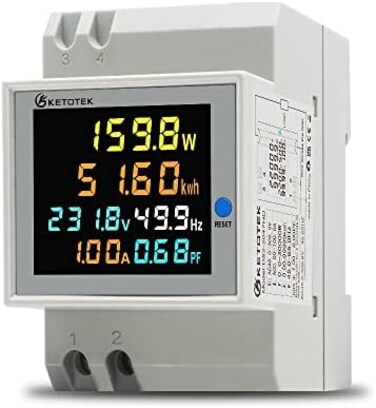 KETOTEK Digital Energy Meter AC40-300V 100A AC Calibrated Kwh Meter, Type CT.