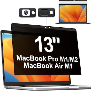 Mamol Privacy Screen MacBook Pro 13 Inch(2016-2022, M1, M2MacBook Air 13" (2018-2021, M1, Magnetic Anti Glare Blue Light Filter with Camera Cover, Anti Spy Laptop Screen Protector for Mac 13 in.