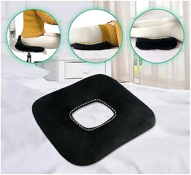 AOSSA Donut Pillow Bed Sore Cushions Hemorrhoid Postpartum Pregnancy Donut Seat for Butt Sitting Medical Pillow After Surgery Chair Pads Bed Pillow for Home Office (Black.