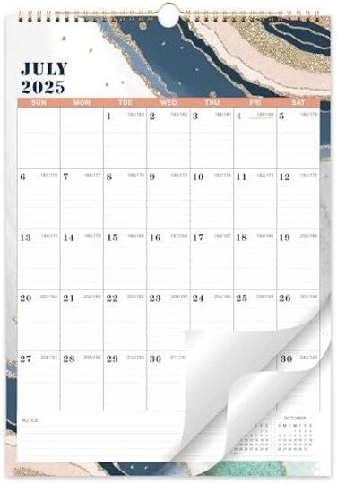 Artfan 2022 Calendar - Wall Calendar 12 Monthly with Thick Paper, 12" x 17", January 2022 - December 2022, Twin-Wire BindingHanging HookLarge Blocks with Julian Dates - Pink.