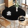 Obstal Fitted Round Table Cloth, Reversible Waterproof Stain Resistant Elastic Stretch Tablecloth, Wipe Clean Table Cover for Outdoor/Indoor Use, Fits Round Tables up to 40" - 44" Diameter, Black.