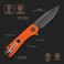 CIVIVI Folding Pocket Knife, 2. 96" D2 Blade G10 Handle, Elementum Liner Lock Flipper Knife with Deep Carry Pocket Clip for EDC C907Y (Orange.