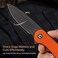 CIVIVI Folding Pocket Knife, 2. 96" D2 Blade G10 Handle, Elementum Liner Lock Flipper Knife with Deep Carry Pocket Clip for EDC C907Y (Orange.