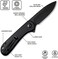 CIVIVI Folding Pocket Knife, 2. 96" D2 Black Stonewashed Blade Black Ebony Wood Handle, Elementum Liner Lock Flipper Knife with Deep Carry Pocket Clip for EDC C907W.