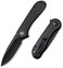 CIVIVI Folding Pocket Knife, 2. 96" D2 Black Stonewashed Blade Black Ebony Wood Handle, Elementum Liner Lock Flipper Knife with Deep Carry Pocket Clip for EDC C907W.