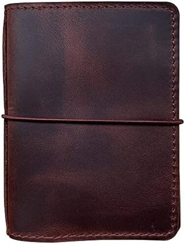 newestor Travelers Notebook Cover with Inner Pockets, Card Slots and Pen Holder, Passport Size, Dark Brown.