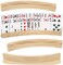 plusvivo Set of 4 Curved Playing Cards Holders for Seniors Adults - Soild Wood Cards Holders for Playing Cards 13 x 1. 9 x 2. 4 Inch for Bridge Canasta Strategy Foot and Hand.