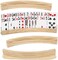 plusvivo Set of 4 Curved Playing Cards Holders for Seniors Adults - Soild Wood Cards Holders for Playing Cards 13 x 1. 9 x 2. 4 Inch for Bridge Canasta Strategy Foot and Hand.