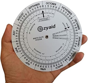Ezyaid Pregnancy Wheel, OB-GYN Due Date Calculator, Gestational EDC Wheel for Midwives and Health Workers.