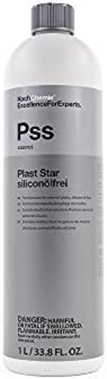 Koch Chemie Plast Star - Silicone Free Exterior Trim Dressing, UV Protection, Exterior Trim, Mouldings, Tires, Like New OEM Finish (1 Liter.