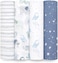 aden + anais AdenAnais essentials cotton muslin 4 pack swaddle blanket time to dream.