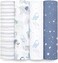 aden + anais AdenAnais essentials cotton muslin 4 pack swaddle blanket time to dream.