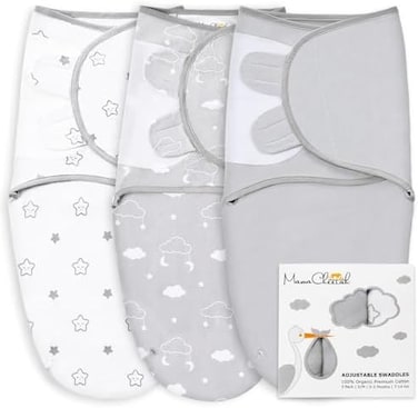 Mama Cheetah Preemie Swaddle Sack, Organic Swaddle Sleep Sacks for Preemies, Preemie Swaddle Blanket Wrap, Easy Swaddles for Premature Baby Boy Girl 4-7 lbs, Newborn Essentials, 3-Pack.