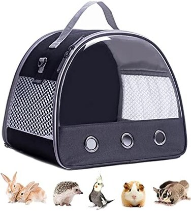 LAIRIES Small Animal Carrier Bag, African Hedgehog Hamster Travel Carrier Portable Outdoor Hangbag, Bird Rat Guinea Pig Squirrel Carrier.