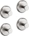 HOME SO Suction Cup Hooks for Shower, Bathroom, Kitchen, Glass Door, Mirror, Tile &ndash; Loofah, Towel, Coat, Bath Robe Hook Holder for Hanging up to 15 lbs &ndash; Polished Matte Chrome, Brushed Nickel (4-pack.