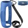 Comecase Silicone Case Cover for JBL Charge 5 Waterproof Portable Bluetooth Speaker, Travel Carrying Protective Gel Soft Skin, Waterproof Rubber Pouch with Shoulder Strap and Carabiner - Blue.