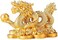 YODOOLTLY Feng Shui Dragon Statue- Chinese Dragon on Ancient Coins Figurine Ornament Attract Wealth and Good Luck Office Home Decor (Gold.
