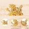 YODOOLTLY Feng Shui Dragon Statue- Chinese Dragon on Ancient Coins Figurine Ornament Attract Wealth and Good Luck Office Home Decor (Gold.