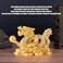 YODOOLTLY Feng Shui Dragon Statue- Chinese Dragon on Ancient Coins Figurine Ornament Attract Wealth and Good Luck Office Home Decor (Gold.