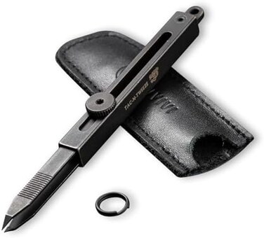 CIVIVI Precision Tweezers for Splinters, Retractable Tweezers with Leather Sheath for Men EDC Easy Keychain Carry, Tac-N-Tweeze Tweezers Designed By Bob Terzuola C19062B-A.