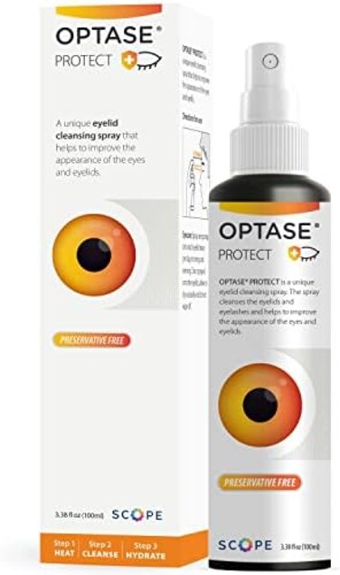 Optase Protect Eyelid Cleansing Spray - Hypochlorous Acid Spray for Daily Protection - Eye Lid Cleaning Spray for Dry Eye, Blepharitis, and Stye Treatment - Hypochlorous Acid Eyelid Cleanser - 100 ml.