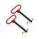 Bonsicoky 2Pcs Tractor Towing Hitch Pin and Clip, 5/8 x 6 Inch Trailer Gate Pin for Towing Tractor, RV, Truck, Boat, Car - Red Handle.