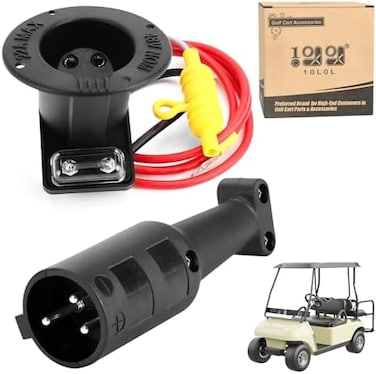 10L0L 48V Charger Cord PlugCharger Receptacle for Club Car DS Precedent 2000-up Golf Carts.