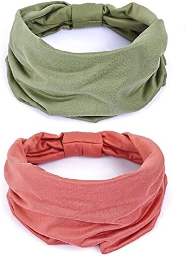 GILI Wide Headbands for Women Boho Knotted African Yoga Running Sports Workout Head Wraps.