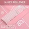 Camiysn Typewriter Style Mechanical Gaming Keyboard, Pink Retro Punk Gaming Keyboard with White Backlit, 104 Keys Blue Switch Wired Cute Keyboard, Round Keycaps for Windows/Mac/PC.