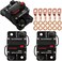 Hamolar 3 Pack 300A Circuit Breaker with Manual Reset Fuse Holder for Car Audio Marine Boat Stereo Switch, with Wire Lugs Copper Washer.