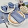 Mebakuk Cloth Napkins Set of 6, Premium 17 x 17 Inch Solid Washable Linen Style Napkins, Soft Table Napkin for Wedding Party Restaurant Dinner Parties (Denim Blue, Set of 6.