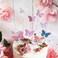 Newmemo 12pcs Gradient Sequins Cake Toppers, Rose Gold Confetti Balloon Cake Supplies, Glitter Cupcake Toppers Picks, Butterfly Decorations for Birthday Wedding Fairy Party.