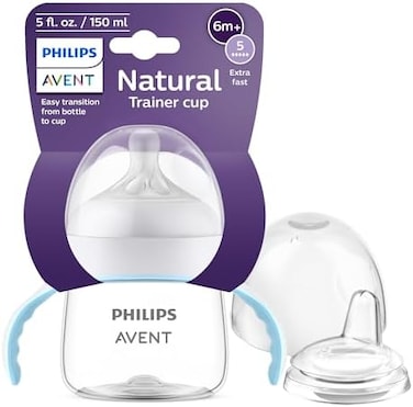 AVENT Philips Natural Trainer Sippy Cup with Natural Response and Soft Spout, 5oz, 1pk, SCF263/01.