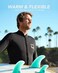 Surf Squared Mens Wetsuit Top Jacket 2mm or 3mmNeoprene Long Sleeve Shirt w/Extended Back Flap for More WarmthComfortDurable YKK Locking Front ZipperSurfing, Aerobics,All Watersports.