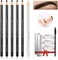 LSxia Waterproof Eye-Brows Pen-cil Set, Pull Cord Peel-off Eyebrow Pencil Microblading Eyebrow Pen Supplies Kit, White Eye-Liner Pencil and Eyebrows Tool Tattoo Makeup For Marking (51 Black.