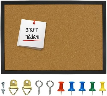 OWLKELA Cork Bulletin Board 17. 7"X 13. 3", Notice Pin, Ideal for OfficeHome Decor, School Message or Vision.